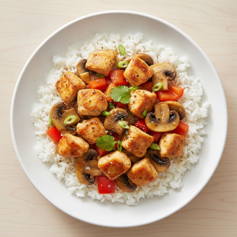 Chicken and Mushroom Jasmine Rice Bowl
