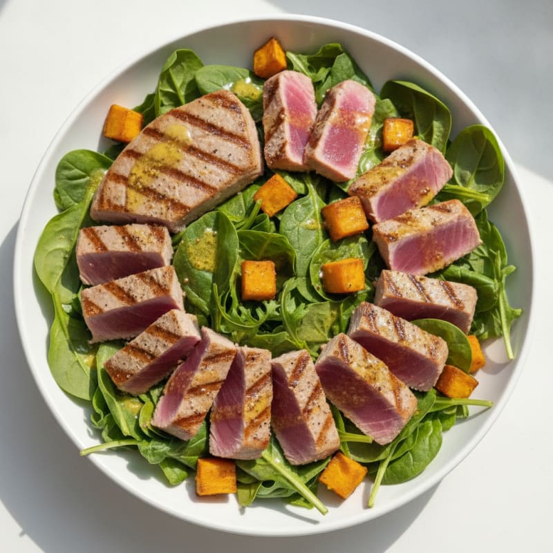 Tuna and Mixed Greens Salad with Lemon Vinaigrette