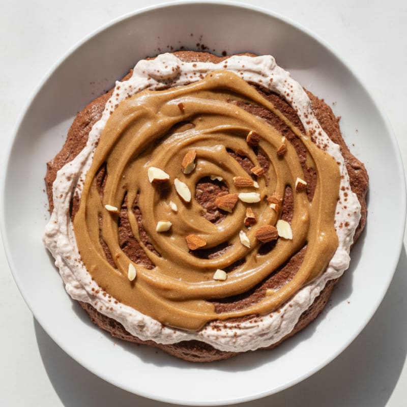 Chocolate Protein Mousse with Almond Butter Swirl