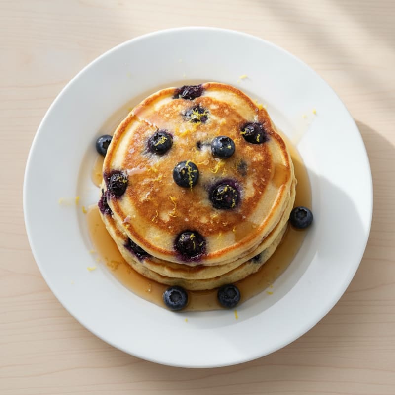 Blueberry Ricotta Pancakes with Lemon Zest