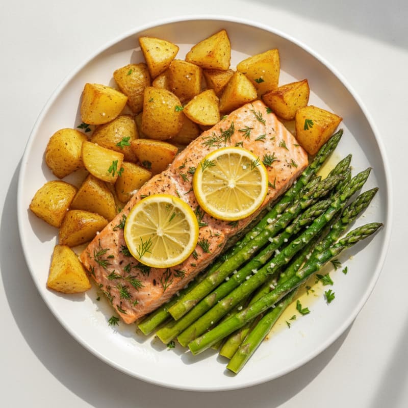 Herb-Roasted Salmon with Potatoes