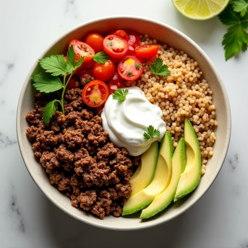 Seasoned Ground Beef Bowl with Special Sauce