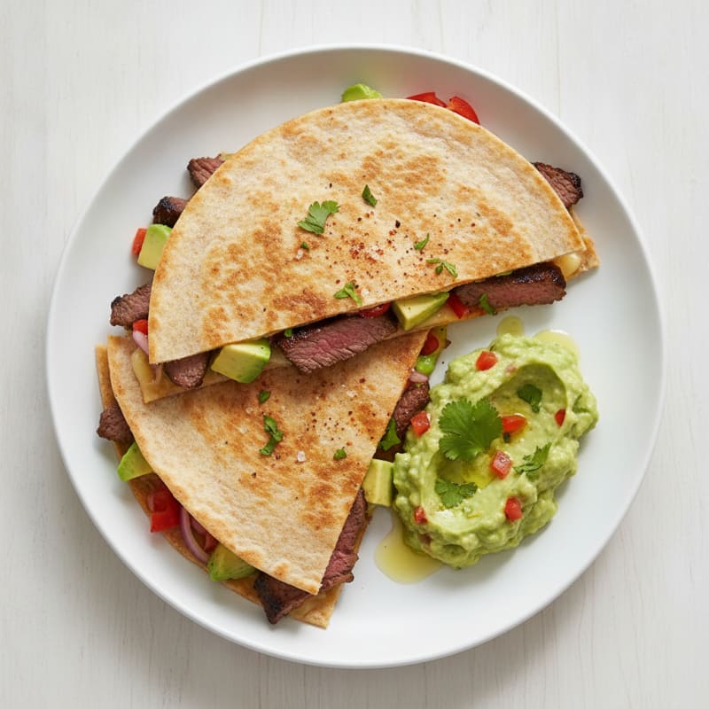 Carne Asada Quesadillas with Guacamole