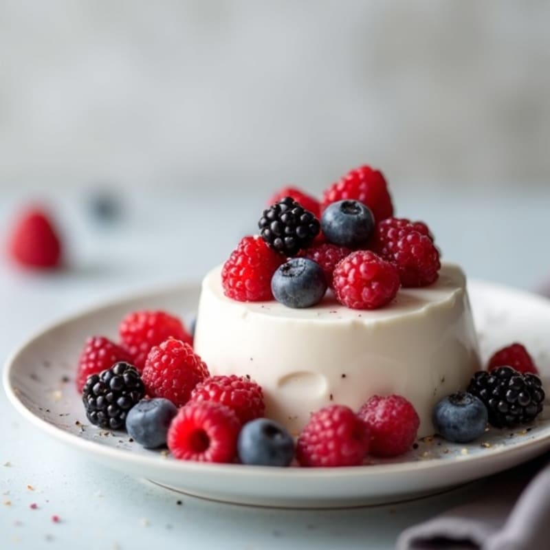 Silky Greek Yogurt Protein Pudding with Mixed Berries