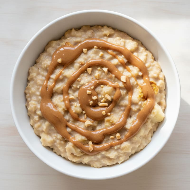 Creamy Banana Protein Porridge with Peanut Butter Drizzle