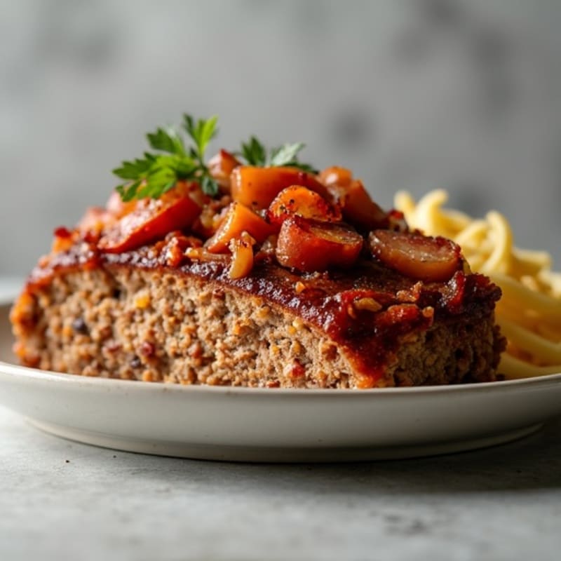 Lean Ground Beef Meatloaf with Crispy Bacon and Smoky BBQ Glaze