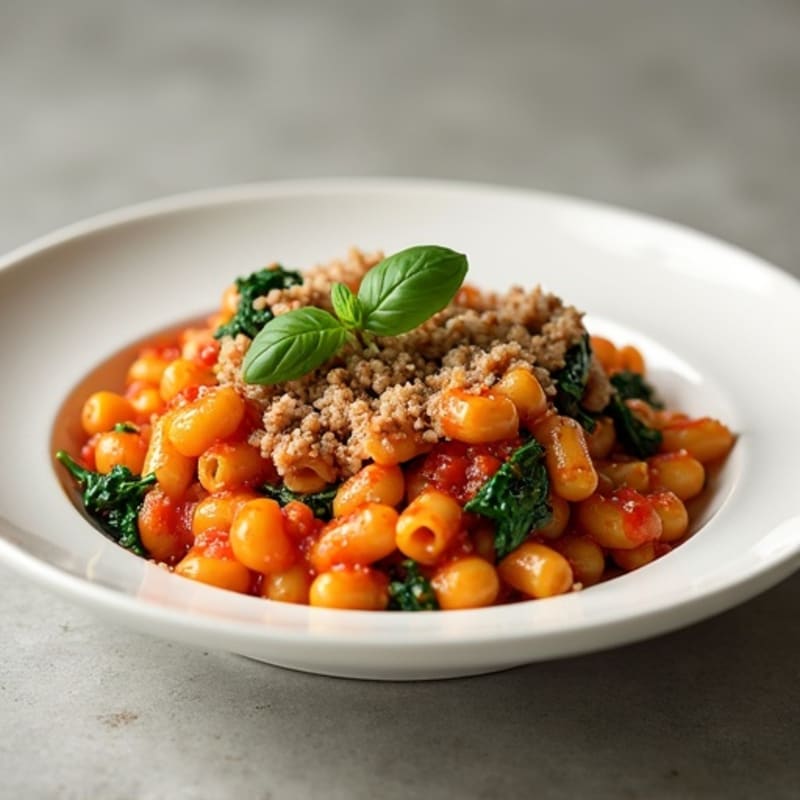 Lean Ground Turkey Baked Ziti with Fresh Spinach