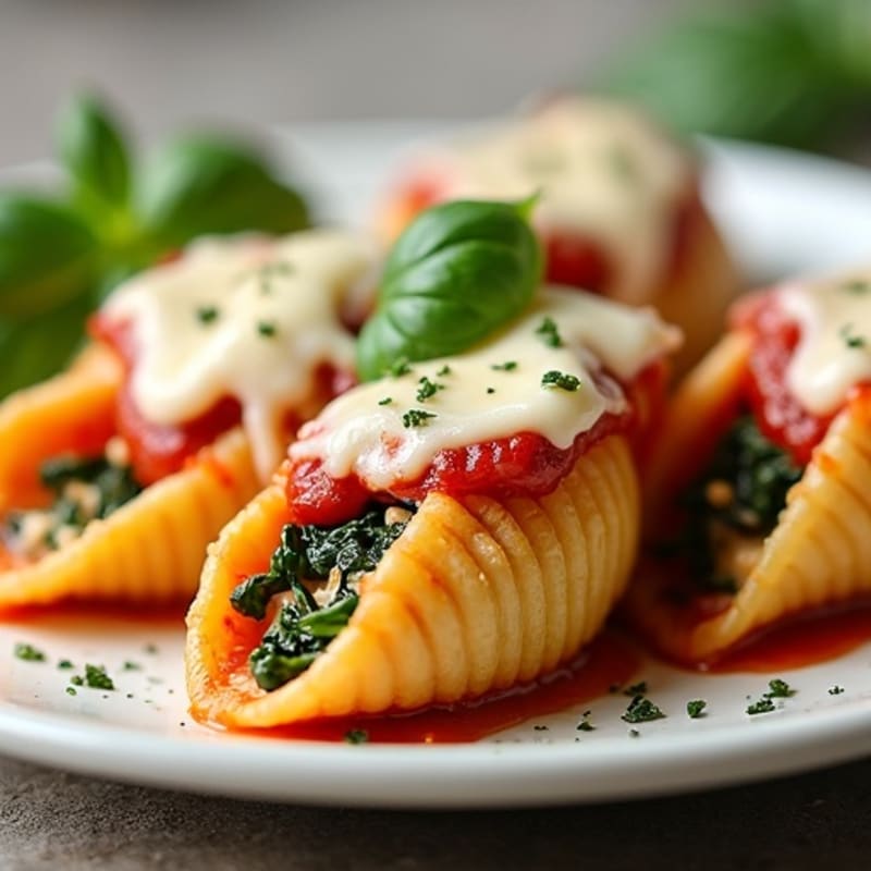 Healthy Baked Spinach and Ricotta Stuffed Shells