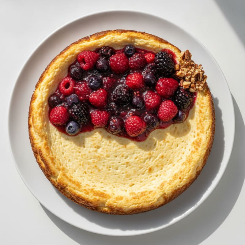 Cottage Cheese Protein Cheesecake with Mixed Berries