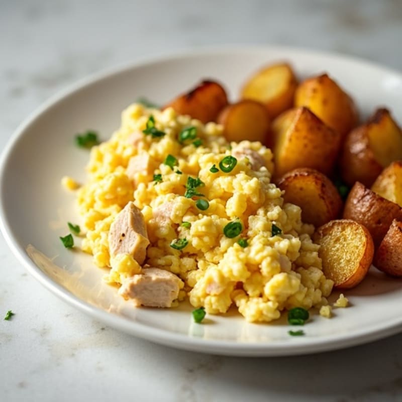 Chicken Egg White Scramble with Roasted Potatoes