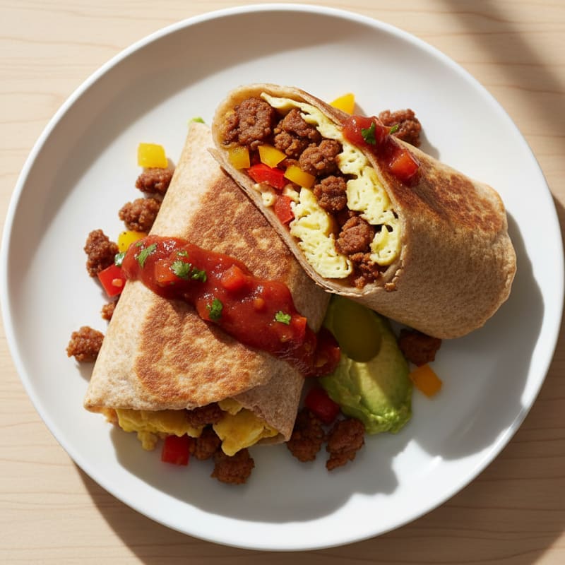 Crispy Chorizo & Egg Breakfast Burrito