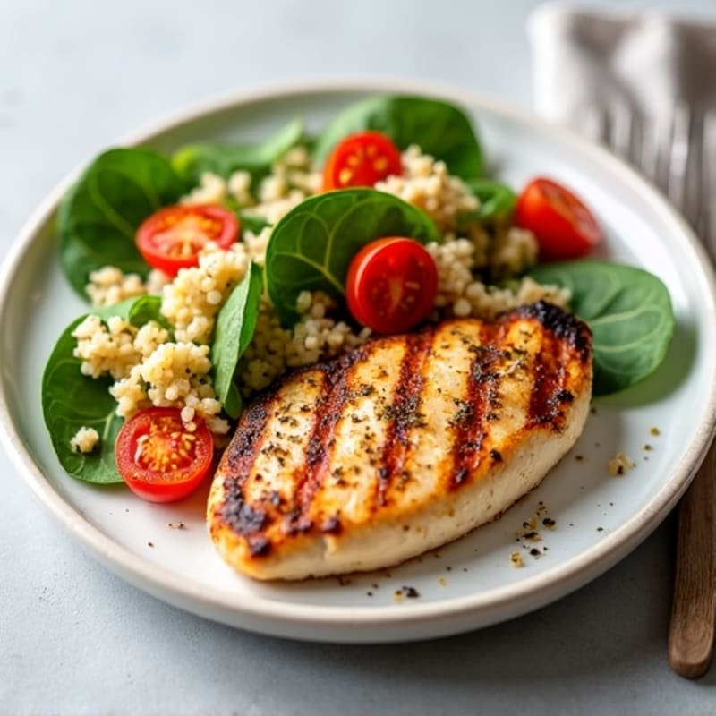 Grilled Chicken Breast with Spinach Quinoa Salad