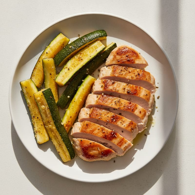 Seared Turkey Breast with Roasted Zucchini