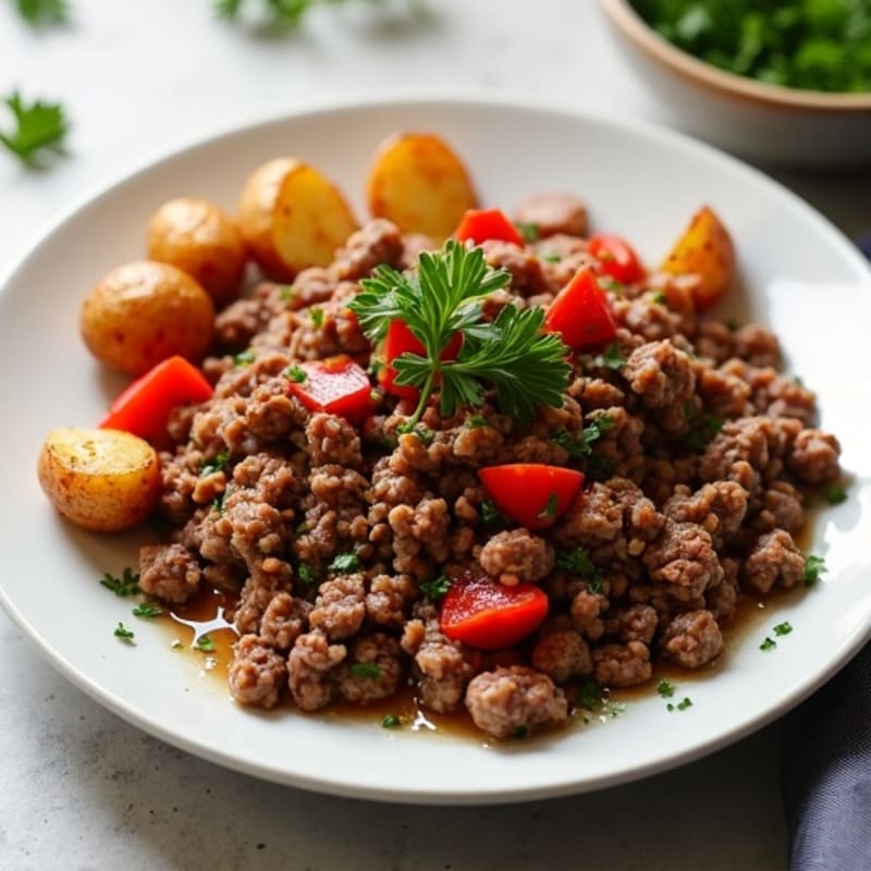 Sheet Pan Ground Beef and Crispy Roasted Potatoes