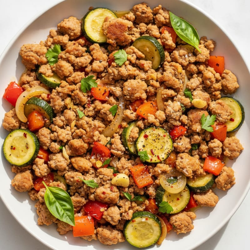 Savory Ground Turkey and Vegetable Skillet
