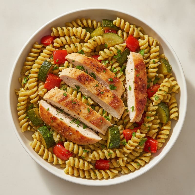 Garlic Herb Pasta with Roasted Vegetables