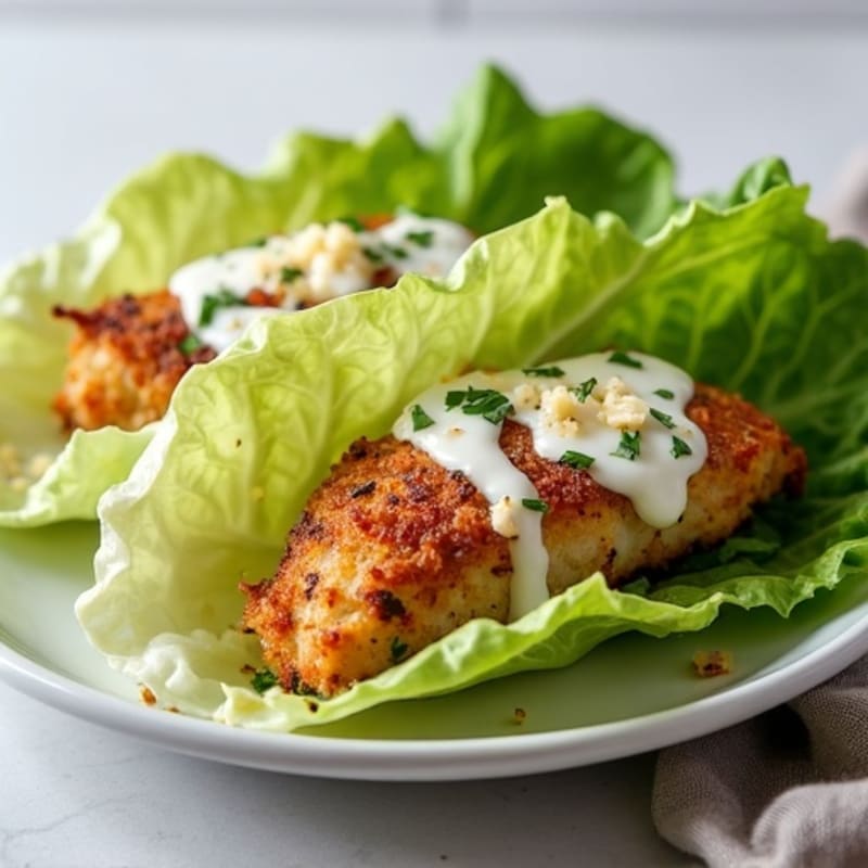 Crispy Chicken Caesar Lettuce Wraps