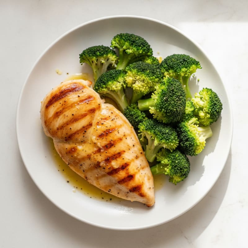 Grilled Chicken Breast with Steamed Broccoli