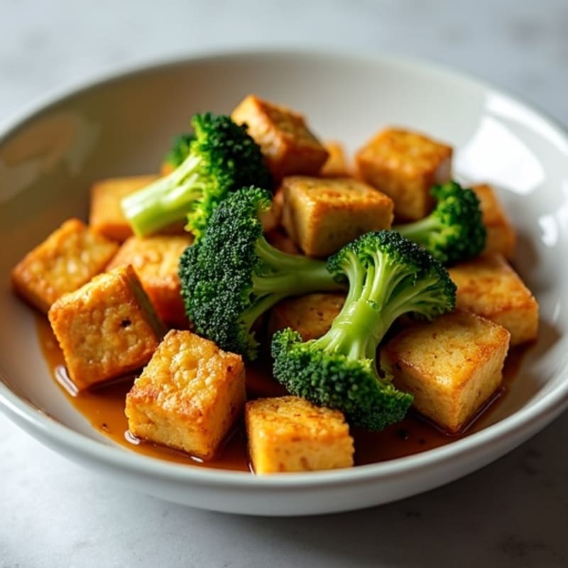 Crispy Peanut Tofu with Roasted Broccoli