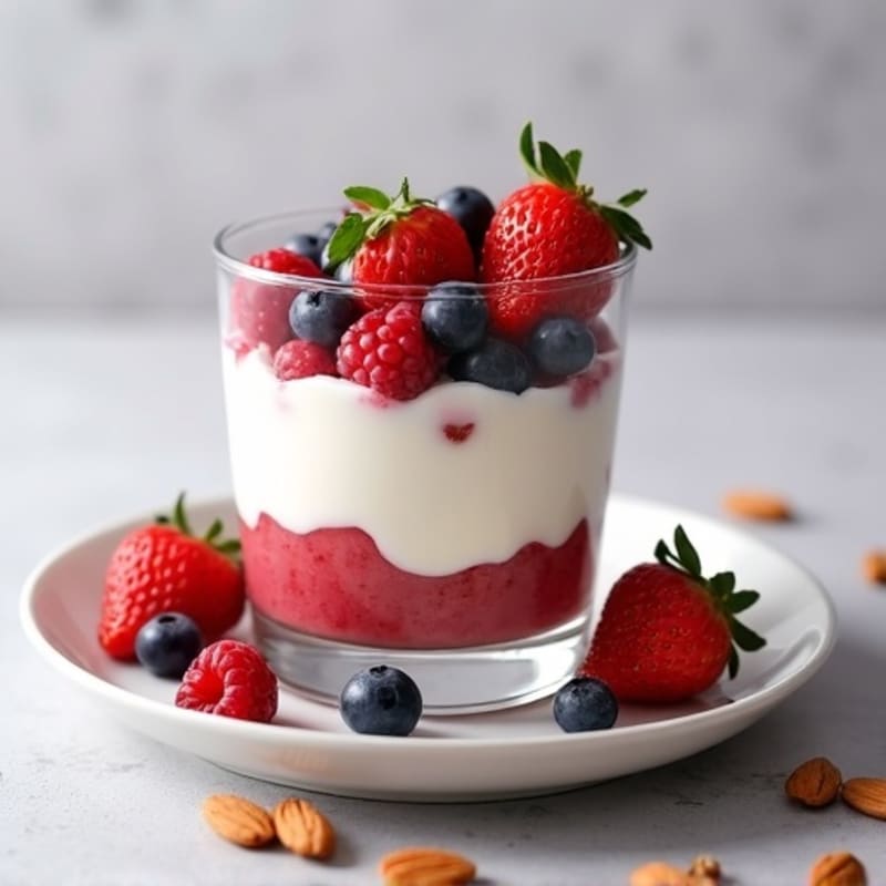 Greek Yogurt Protein Parfait with Mixed Berries