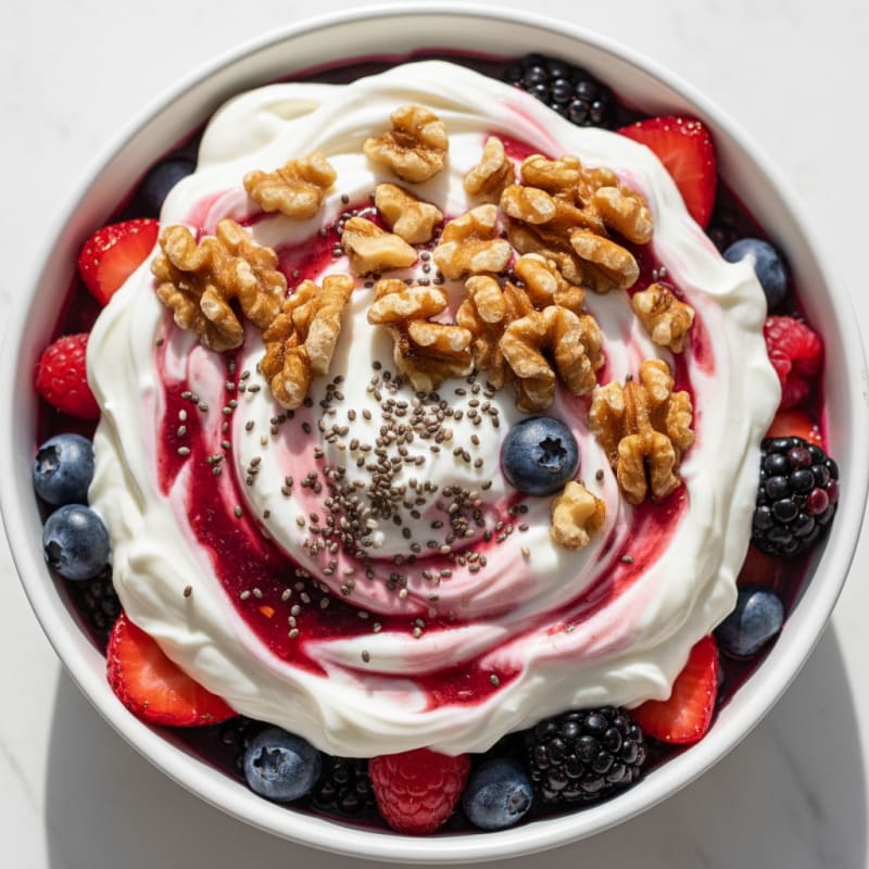 Greek Yogurt Protein Parfait with Mixed Berries