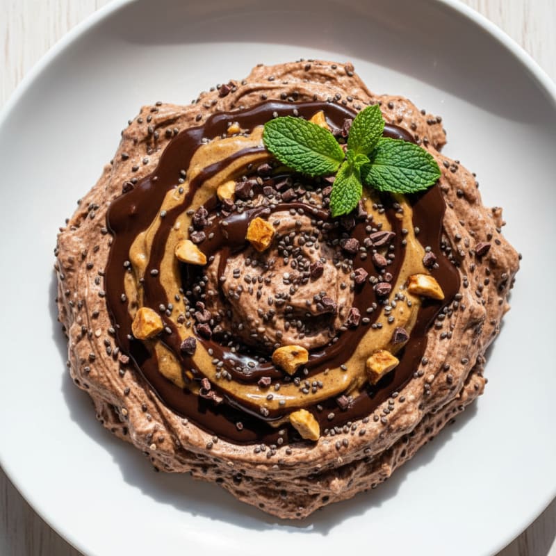Greek Yogurt Protein Mousse with Cocoa and Chia Seeds