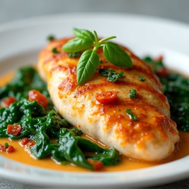 Creamy Sun-Dried Tomato Chicken with Spinach