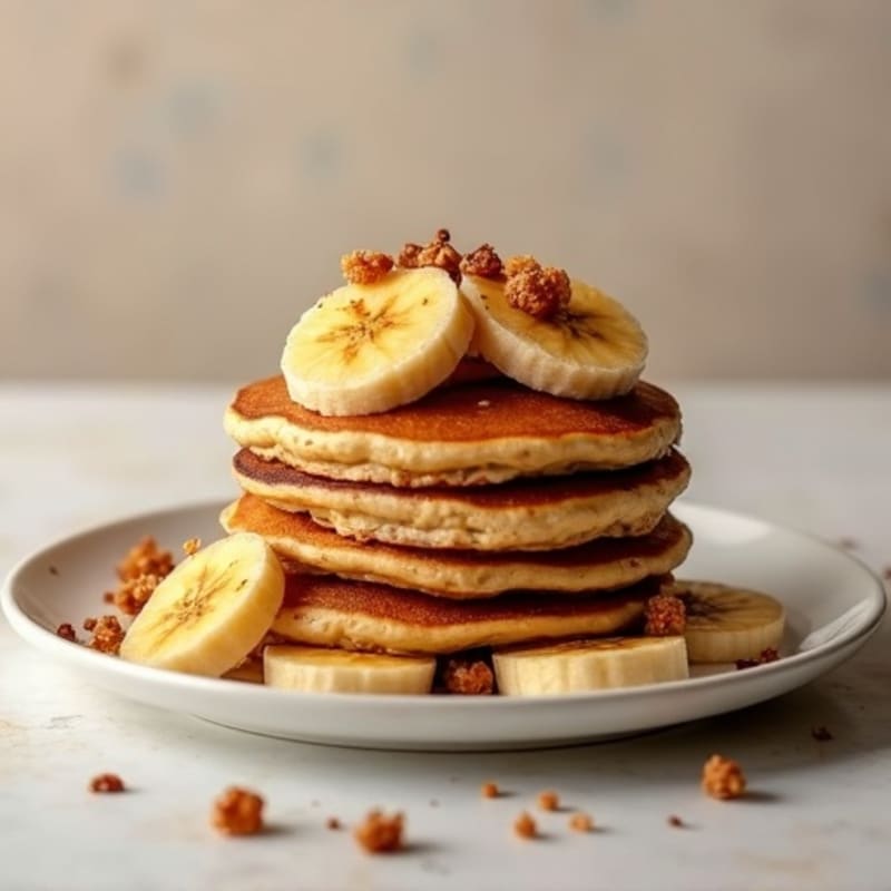 Warm Caramelized Banana Protein Pancakes