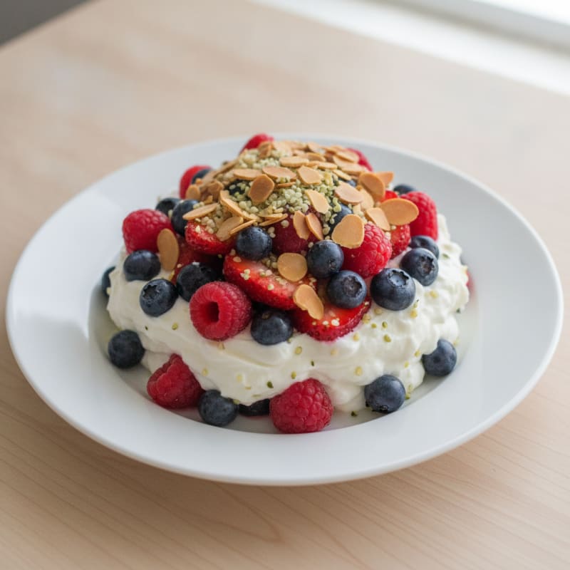 Greek Yogurt Protein Parfait with Mixed Berries
