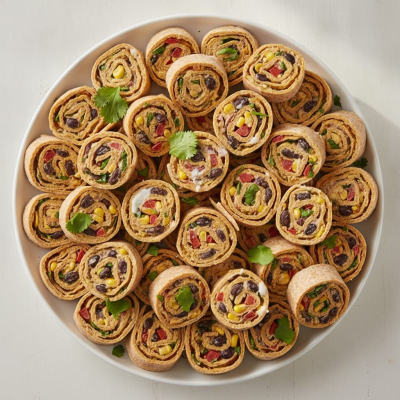 Black Bean and Corn Tortilla Pinwheels
