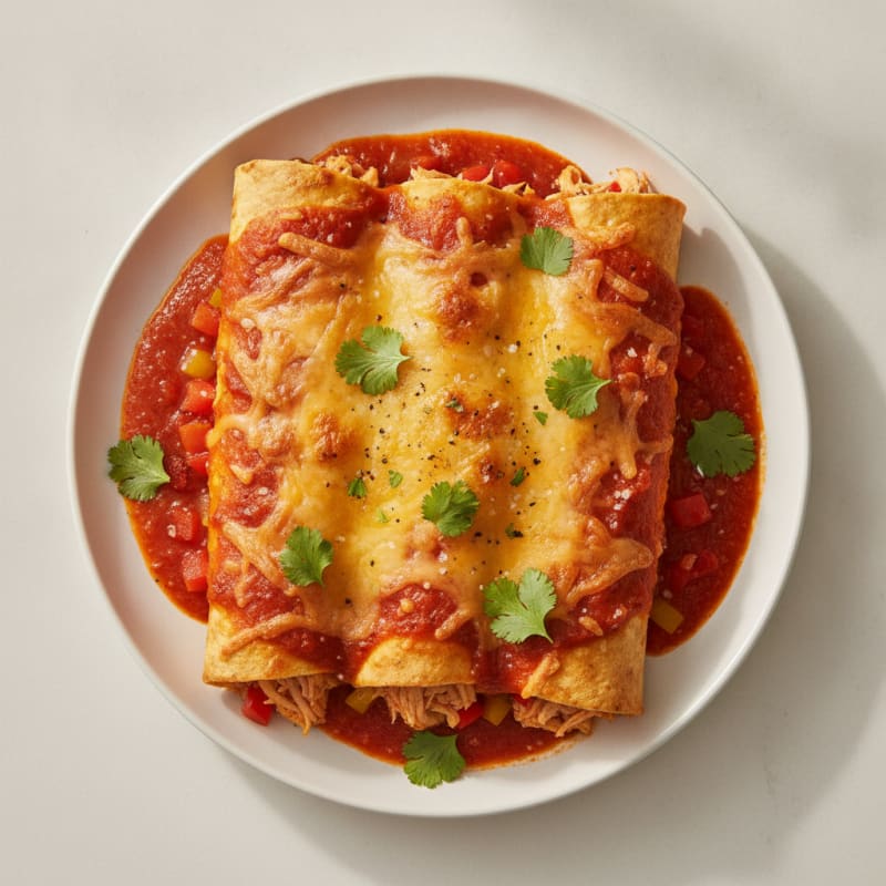 Chicken Enchiladas with Red Chili Sauce