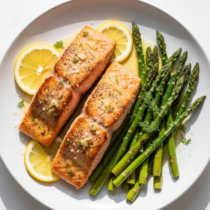Lemon Herb Grilled Salmon with Asparagus
