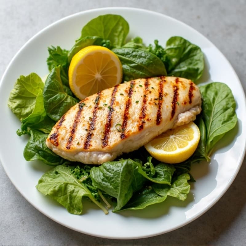 Grilled Chicken Breast with Mixed Greens and Lemon Vinaigrette