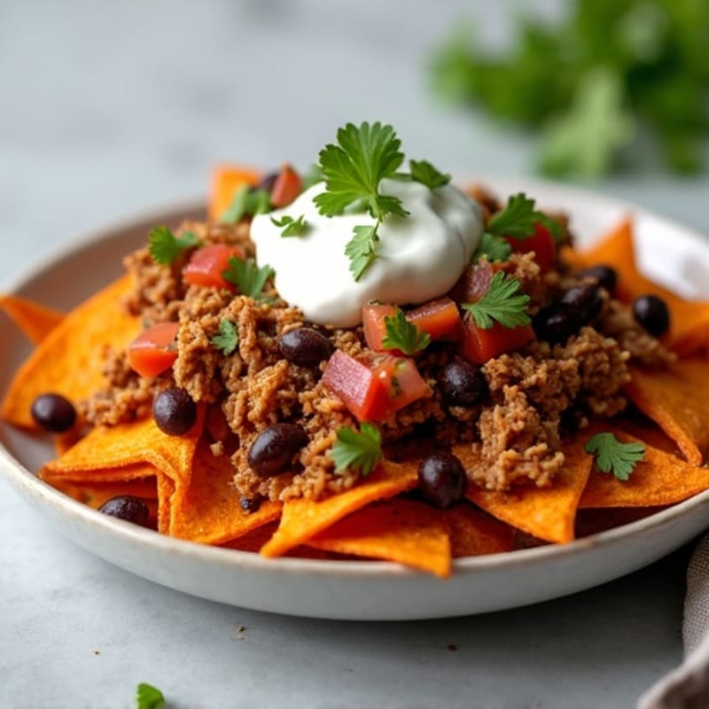 Lean Pulled Pork Sweet Potato Nachos