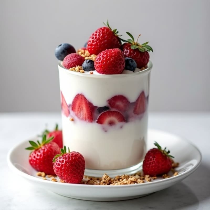 Greek Yogurt Protein Parfait with Mixed Berries