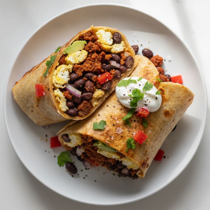 Soy Chorizo and Black Bean Burrito