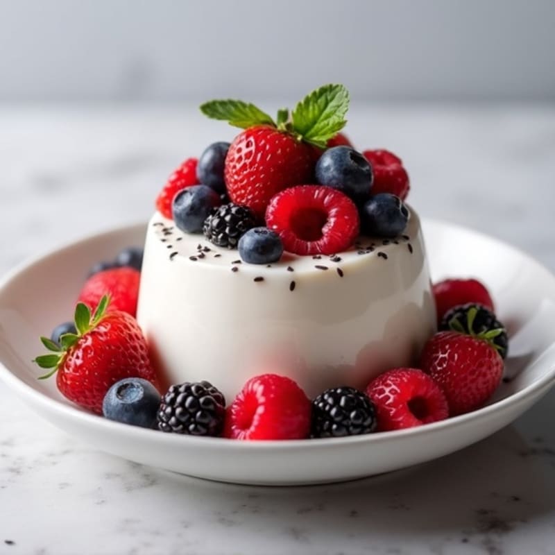Silky Greek Yogurt Protein Mousse with Mixed Berries