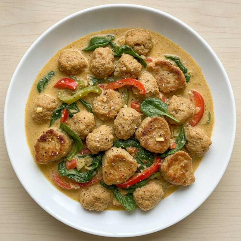 Seitan and Soy Chunk Coconut Curry