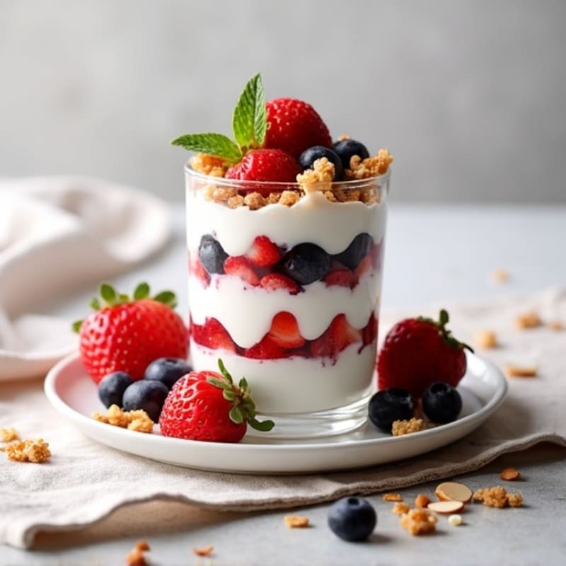 Greek Yogurt Protein Parfait with Mixed Berries