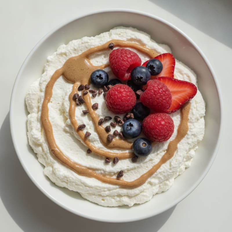 Greek Yogurt Protein Mousse with Fresh Berries