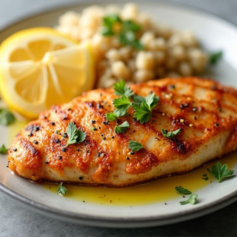 Crispy Lemon Garlic Pan-Seared Chicken