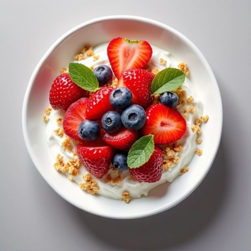 Creamy Cottage Cheese with Crunchy Granola and Fresh Berries