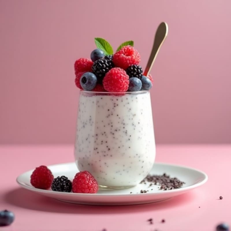 Silky Greek Yogurt Protein Mousse with Mixed Berries