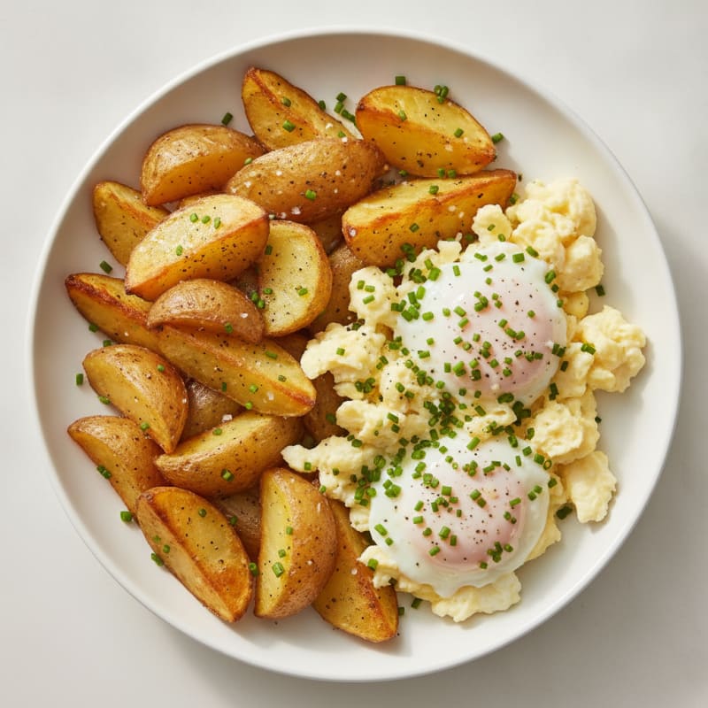 Hearty Scrambled Eggs with Roasted Potatoes