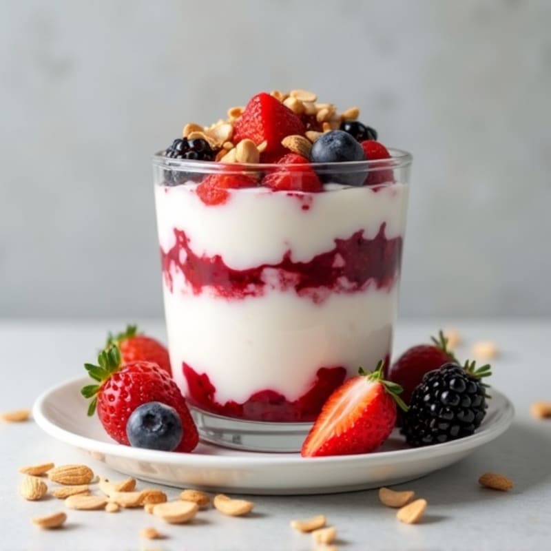 Greek Yogurt Protein Parfait with Mixed Berries