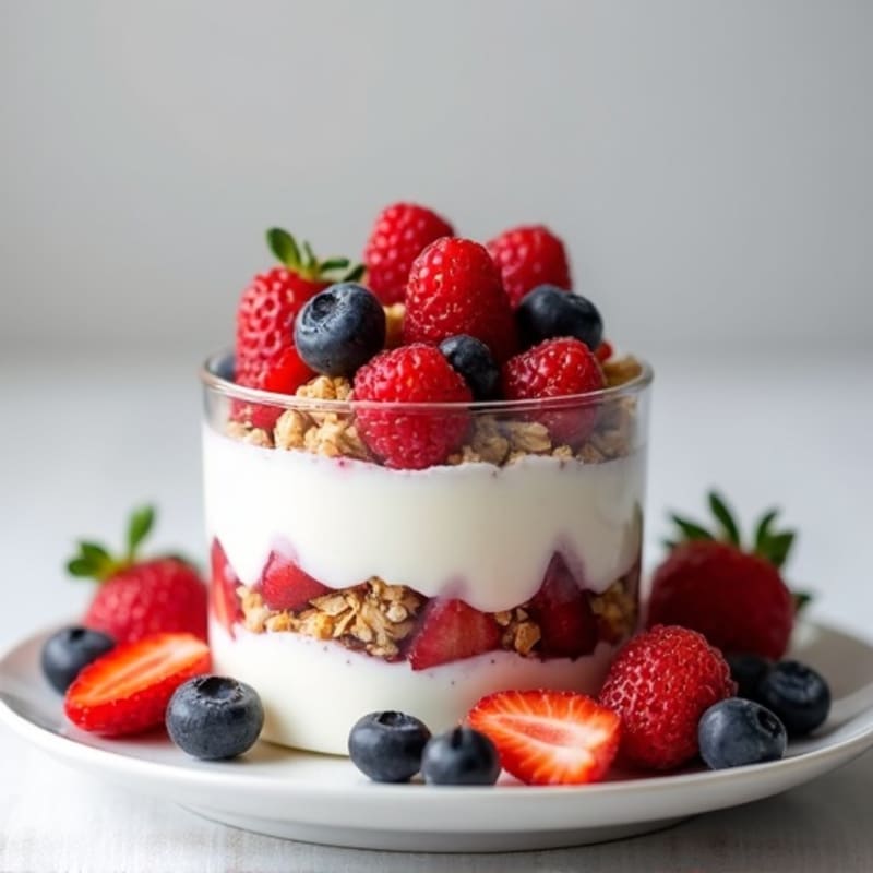 Greek Yogurt Protein Parfait with Mixed Berries