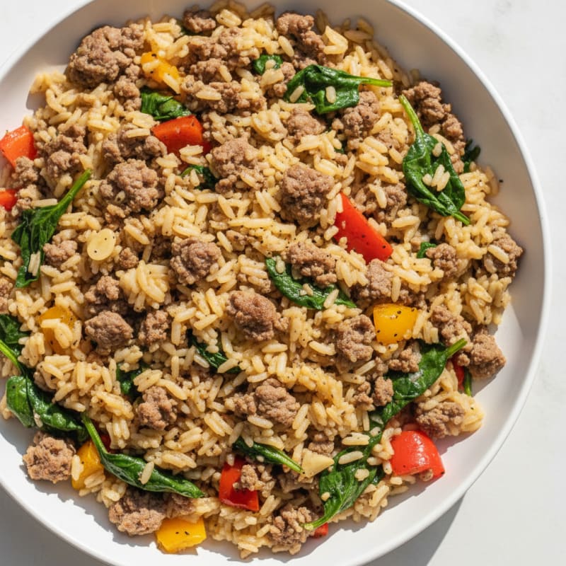 Savory Ground Beef and Rice Skillet