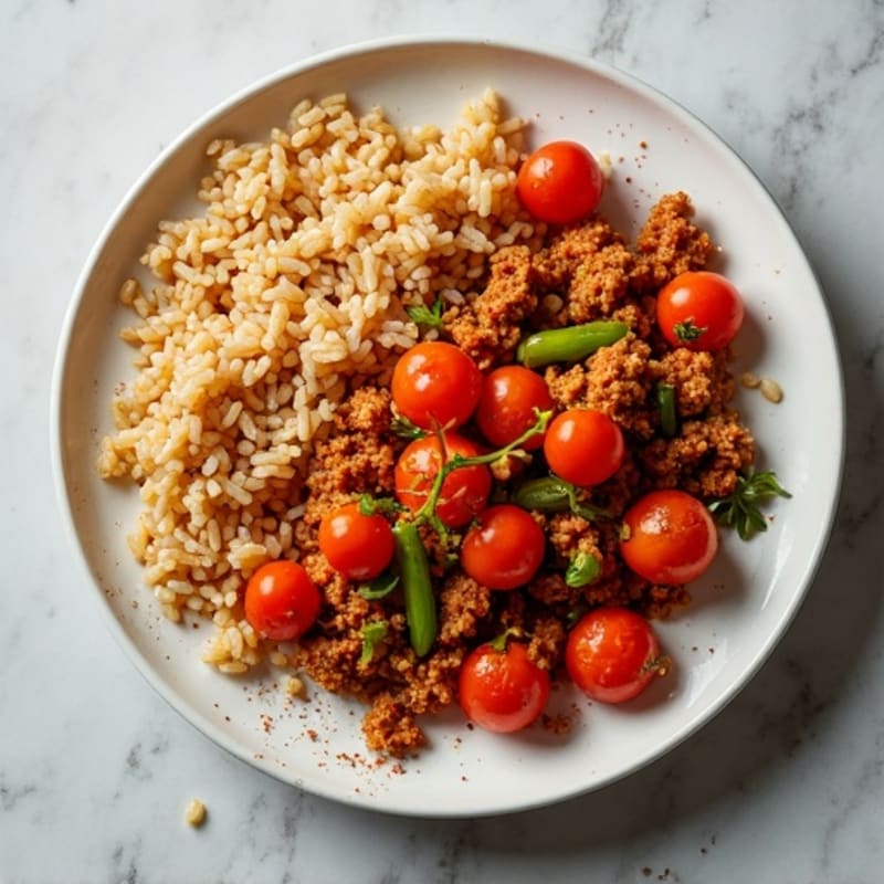 Spicy Tomato Turkey Rice Skillet