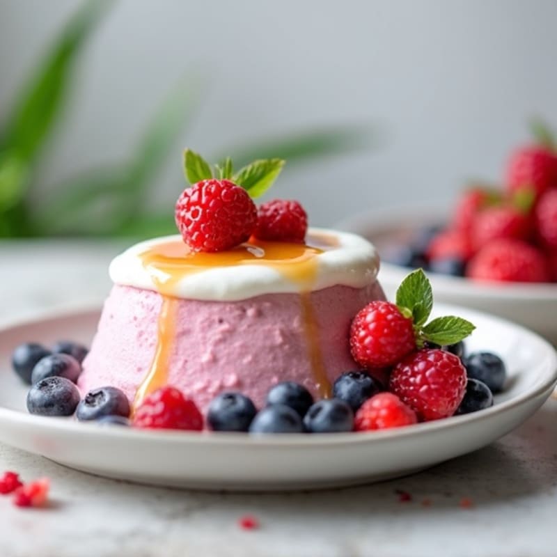 Silky Greek Yogurt Protein Mousse with Mixed Berries