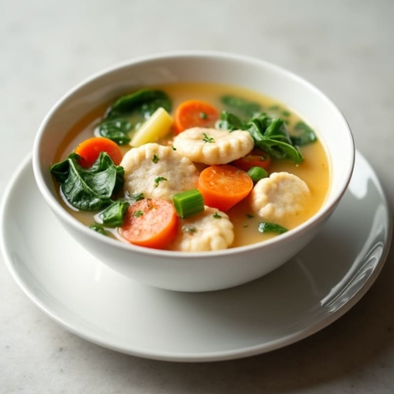 Healthy Creamy Chicken and Vegetable Dumpling Soup